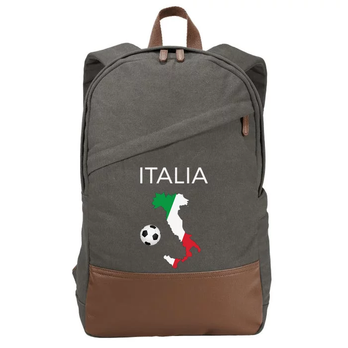 Italy Soccer Forza Azzurri Italian Italia Cotton Canvas Backpack