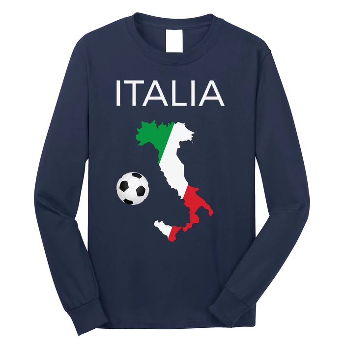 Italy Soccer Forza Azzurri Italian Italia Long Sleeve Shirt