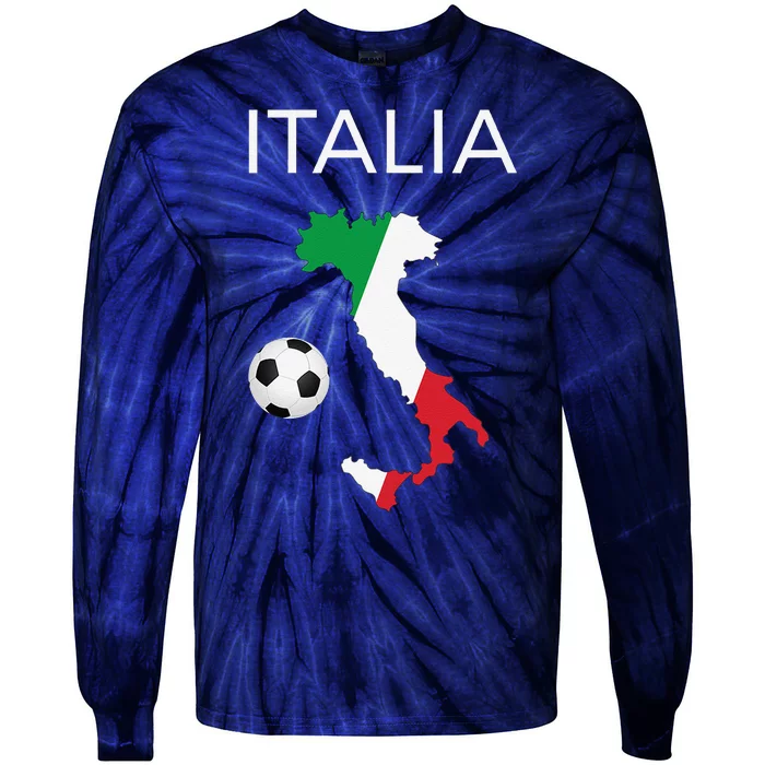 Italy Soccer Forza Azzurri Italian Italia Tie-Dye Long Sleeve Shirt