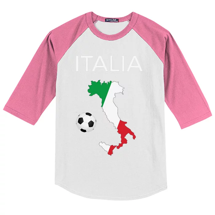 Italy Soccer Forza Azzurri Italian Italia Kids Colorblock Raglan Jersey