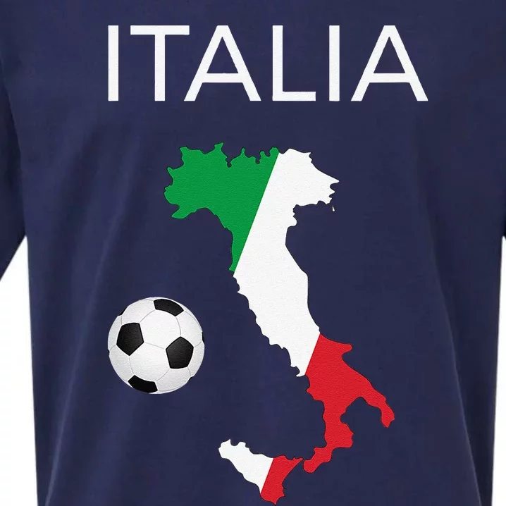 Italy Soccer Forza Azzurri Italian Italia Sueded Cloud Jersey T-Shirt