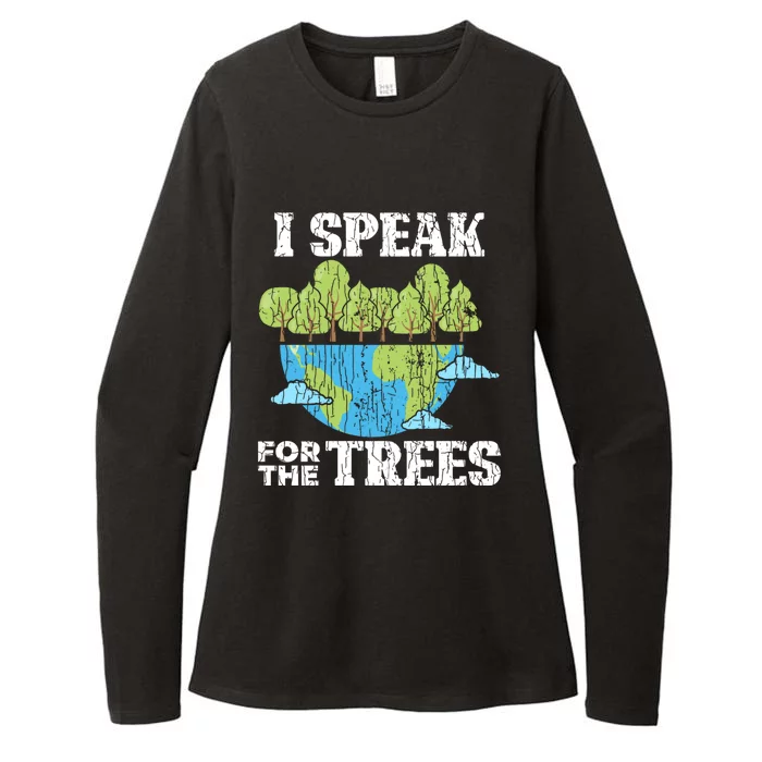 I Speak For Trees Funny Earth’s Day Save Our Planet Graphic Cute Gift Womens CVC Long Sleeve Shirt