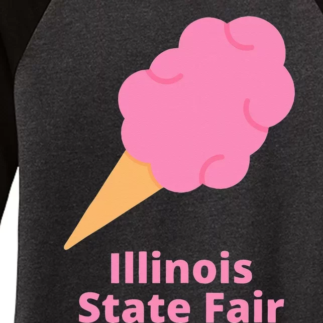 Illinois State Fair Pink Cotton Candy County Fair Women's Tri-Blend 3/4-Sleeve Raglan Shirt