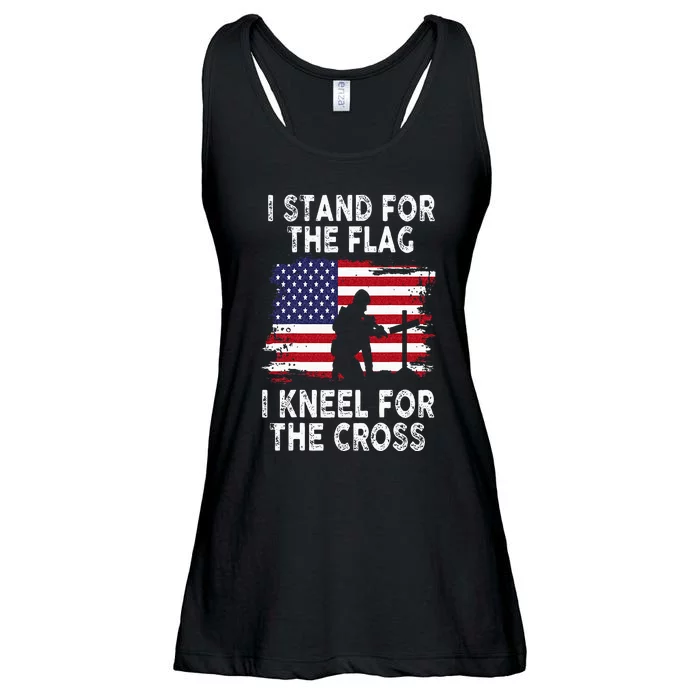 I Stand For The Flag Memorial Day Never Forget Veteran Ladies Essential Flowy Tank