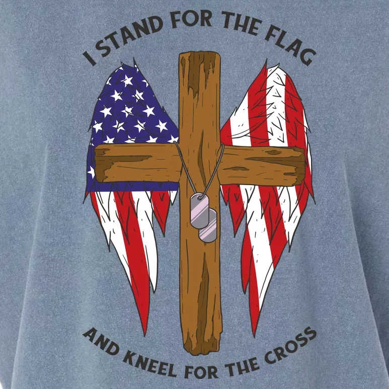 I Stand For The Flag Kneel For The Cross USA Garment-Dyed Women's Muscle Tee