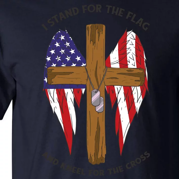 I Stand For The Flag Kneel For The Cross USA Tall T-Shirt