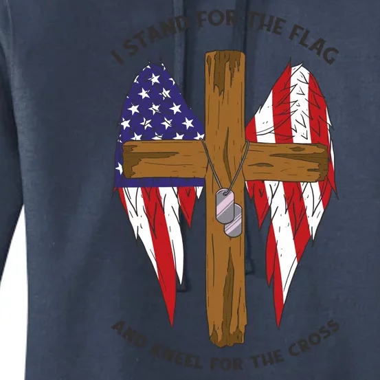 I Stand For The Flag Kneel For The Cross USA Women's Pullover Hoodie