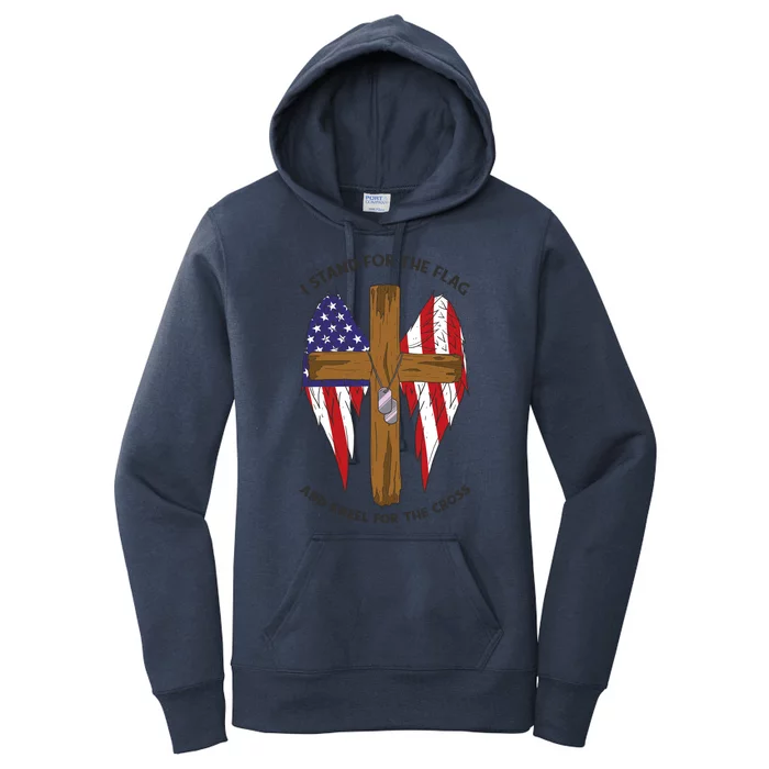 I Stand For The Flag Kneel For The Cross USA Women's Pullover Hoodie