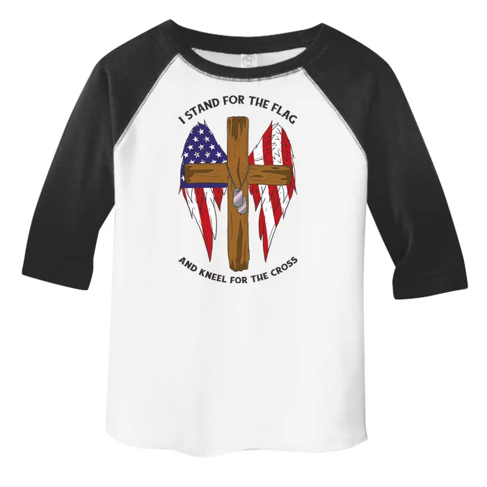 I Stand For The Flag Kneel For The Cross USA Toddler Fine Jersey T-Shirt