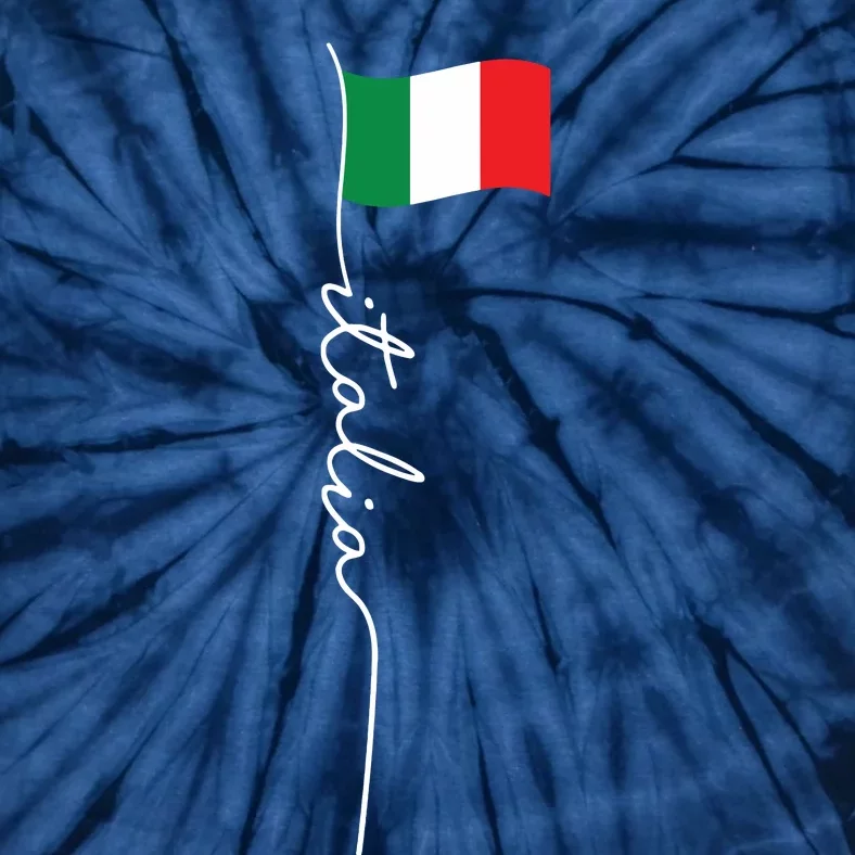 Italy Signature Flag Pole Elegant Patriotic Italian Flag Tie-Dye T-Shirt