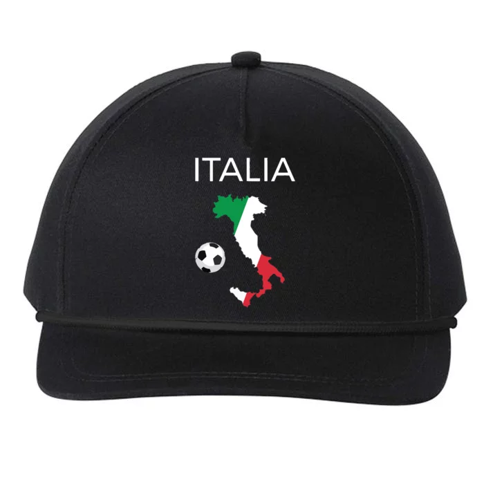 Italy Soccer Forza Azzurri Italian Italia Snapback Five-Panel Rope Hat