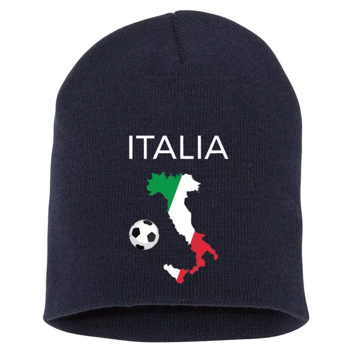 Italy Soccer Forza Azzurri Italian Italia Short Acrylic Beanie