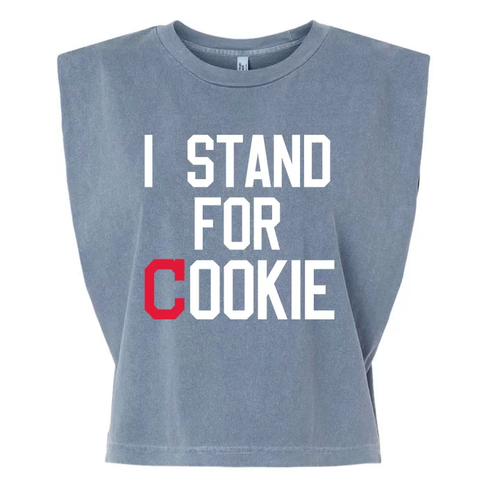 I Stand For Cookie Carlos Carrasco Indians Garment-Dyed Women's Muscle Tee