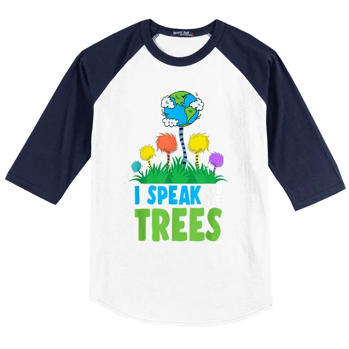 I Speak For Trees Earth Day Save Earth Inspiration Hippie Baseball Sleeve Shirt