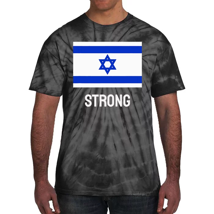 Israeli Strong Flag Vintage Made In Israel Tie-Dye T-Shirt