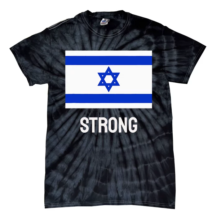 Israeli Strong Flag Vintage Made In Israel Tie-Dye T-Shirt