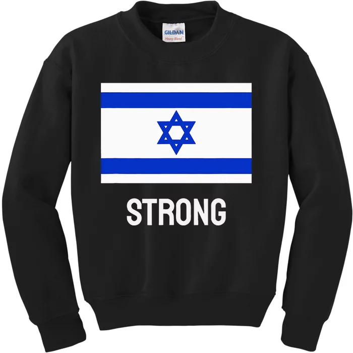 Israeli Strong Flag Vintage Made In Israel Kids Sweatshirt