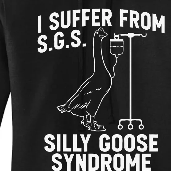 I Suffer From Silly Goose Syndrome Funny Goose Joke Humor Gift Women's Pullover Hoodie