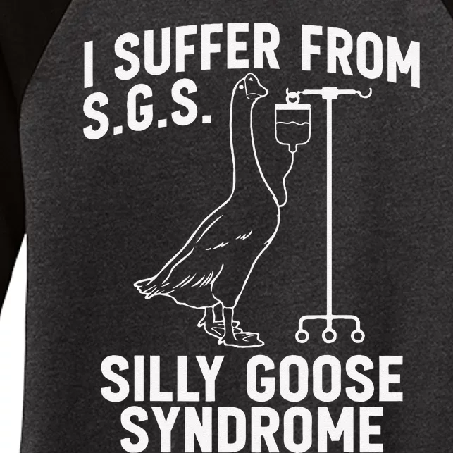 I Suffer From Silly Goose Syndrome Funny Goose Joke Humor Gift Women's Tri-Blend 3/4-Sleeve Raglan Shirt