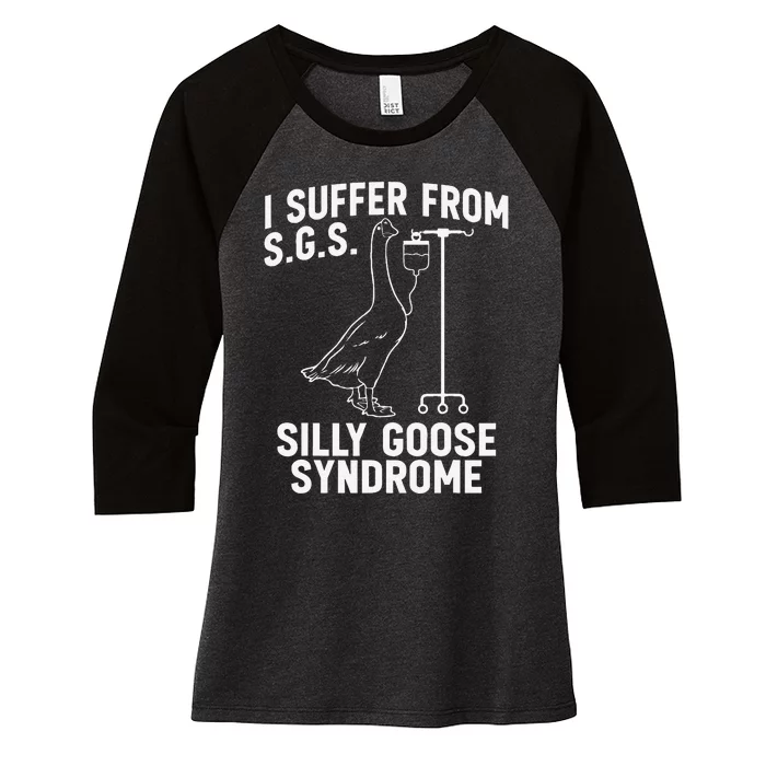 I Suffer From Silly Goose Syndrome Funny Goose Joke Humor Gift Women's Tri-Blend 3/4-Sleeve Raglan Shirt