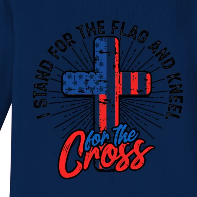 I Stand For The Flag And Kneel For The Cross Gift Equal Rights Gift Baby Long Sleeve Bodysuit