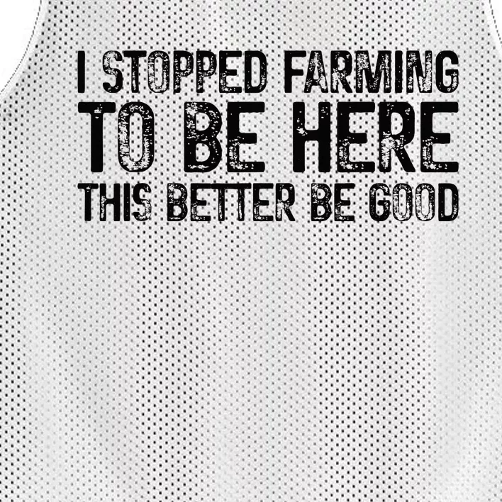 I Stopped Farming To Be Here This Better Be Good Mesh Reversible Basketball Jersey Tank