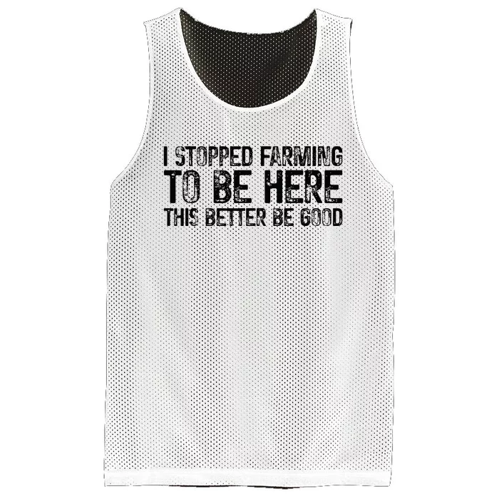 I Stopped Farming To Be Here This Better Be Good Mesh Reversible Basketball Jersey Tank