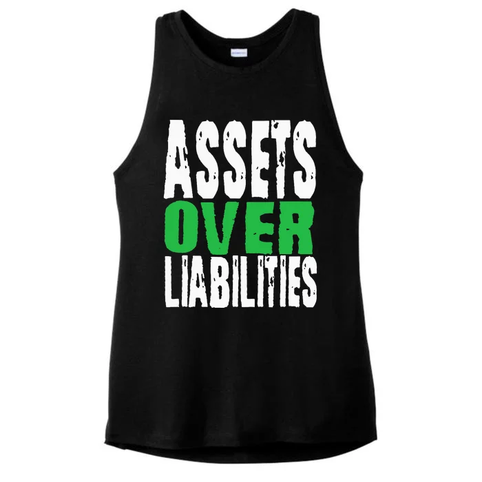 Investor Stocks Flipping Houses Assets Over Liabilities Ladies Tri-Blend Wicking Tank