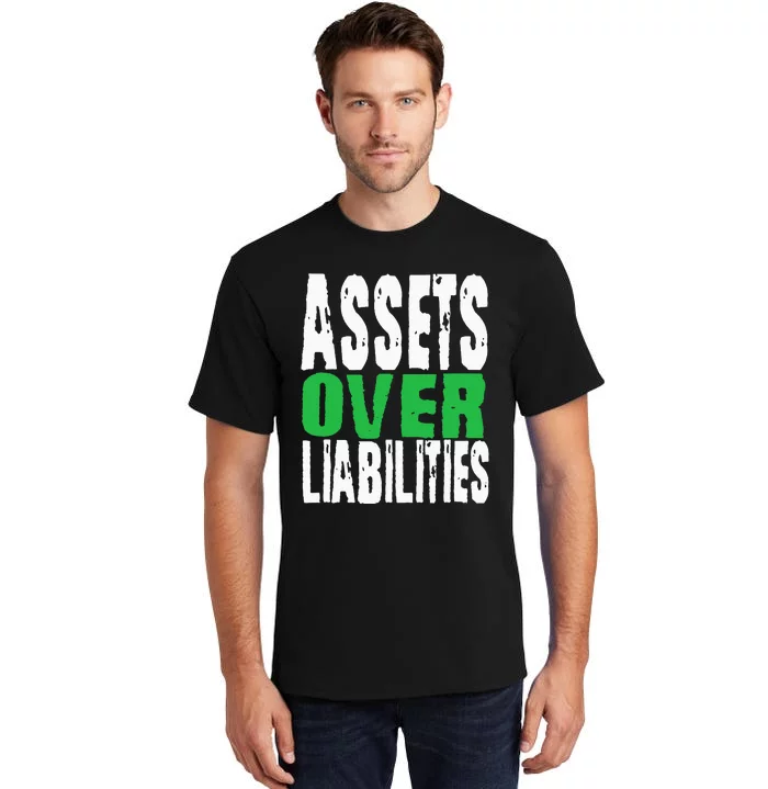 Investor Stocks Flipping Houses Assets Over Liabilities Tall T-Shirt