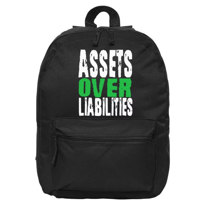 Investor Stocks Flipping Houses Assets Over Liabilities 16 in Basic Backpack