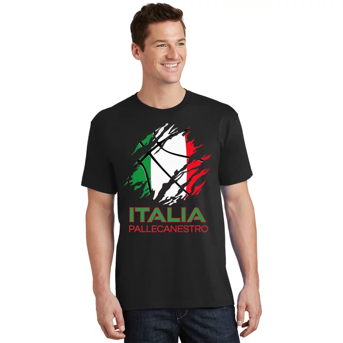 Italia Sports Fan Italian National Flag Art Italy Basketball T-Shirt