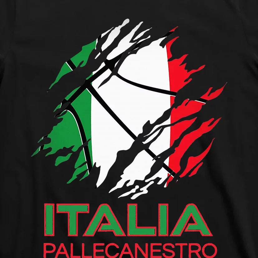 Italia Sports Fan Italian National Flag Art Italy Basketball T-Shirt