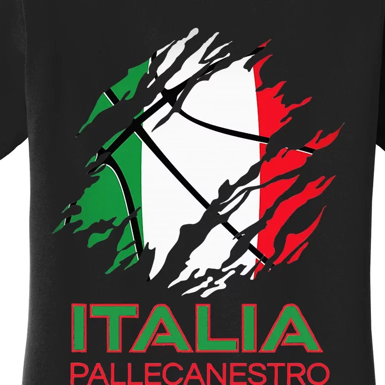 Italia Sports Fan Italian National Flag Art Italy Basketball Women's T-Shirt