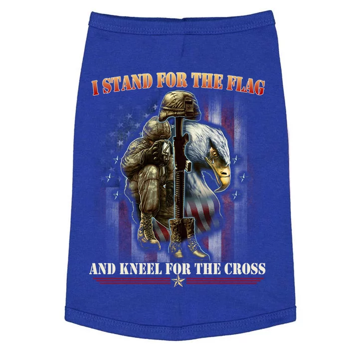 I Stand For The Flag And Kneel For The Cross Us Flag Veteran Cute Gift Doggie Tank