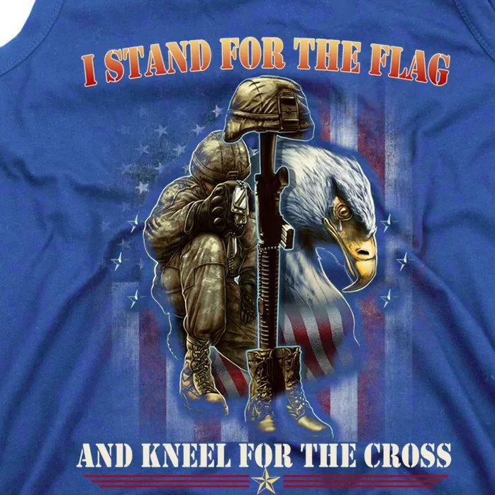 I Stand For The Flag And Kneel For The Cross Us Flag Veteran Cute Gift Tank Top