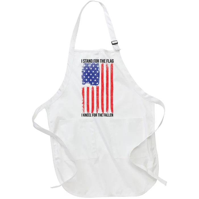 I Stand For The Flag I Kneel For The Fallen Usa Full-Length Apron With Pocket