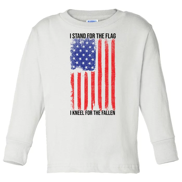 I Stand For The Flag I Kneel For The Fallen Usa Toddler Long Sleeve Shirt