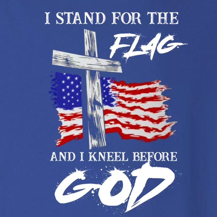 I Stand For The Flag And Kneel Before God America Flag Cross Gift Toddler Long Sleeve Shirt