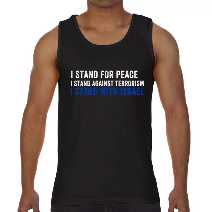 I Stand For Peace I Stand With Israel Usa Israeli Flag Jewish I Support Israel Comfort Colors® Tank Top