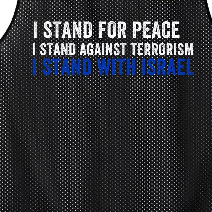 I Stand For Peace I Stand With Israel Usa Israeli Flag Jewish I Support Israel Mesh Reversible Basketball Jersey Tank