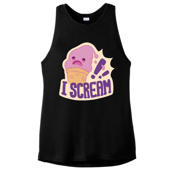 I Scream For Ice Cream Cute Ladies Tri-Blend Wicking Tank