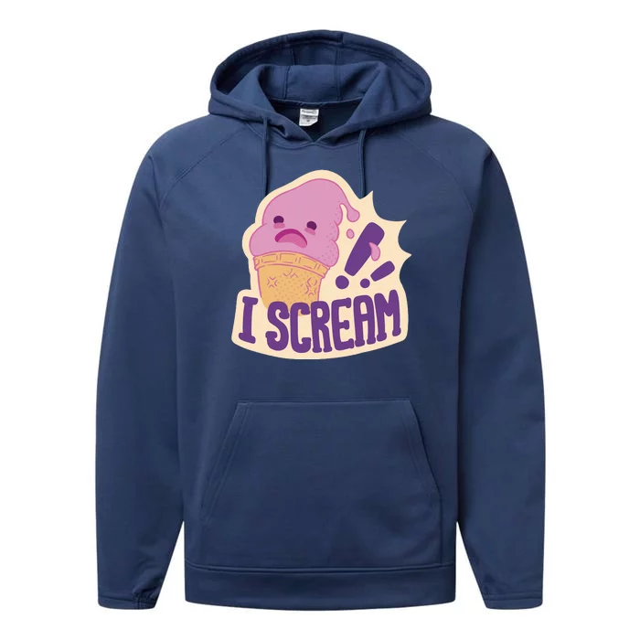 I Scream For Ice Cream Cute Performance Fleece Hoodie