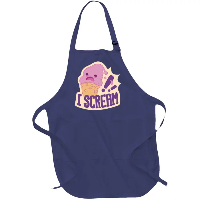 I Scream For Ice Cream Cute Full-Length Apron With Pocket