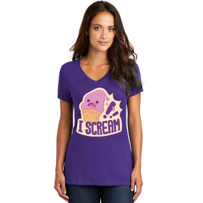 I Scream For Ice Cream Cute Women's V-Neck T-Shirt