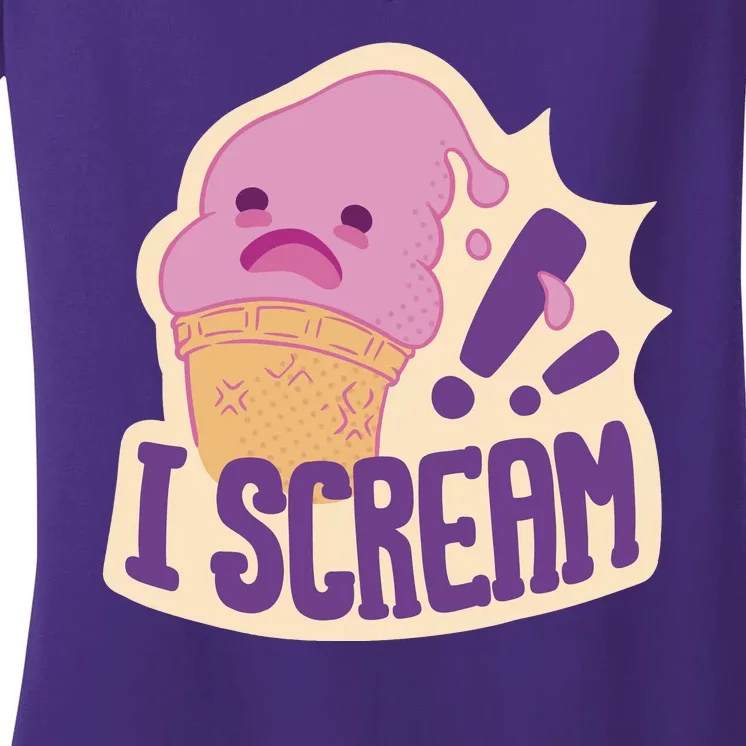 I Scream For Ice Cream Cute Women's V-Neck T-Shirt