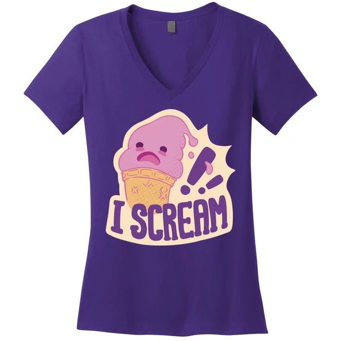 I Scream For Ice Cream Cute Women's V-Neck T-Shirt