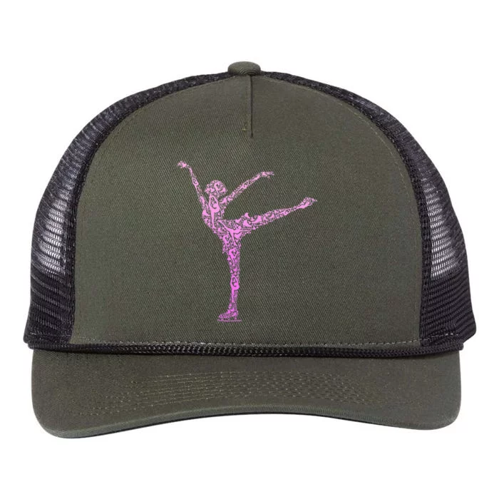 Ice Skating Figure Skater Retro Rope Trucker Hat Cap