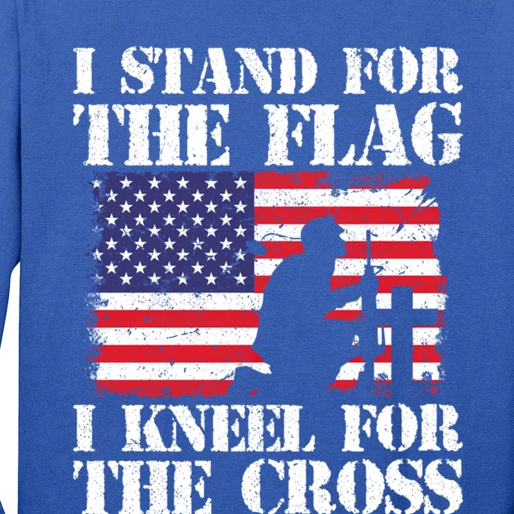 I Stand For The Flag I Kneel For The Cross 4th Of July Gift Long Sleeve Shirt