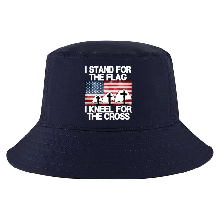 I Stand For The Flag I Kneel For The Cross Usa Patriotic Gift Cool Comfort Performance Bucket Hat