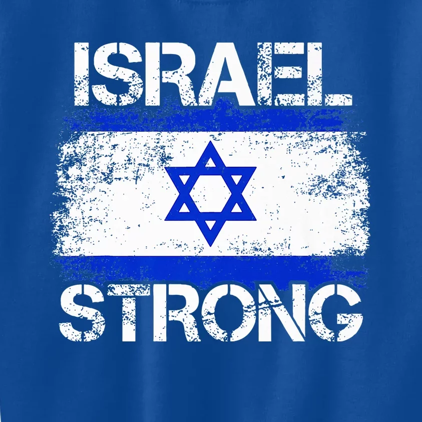 Israel Strong Flag Support I Stand With Israel Kids Sweatshirt